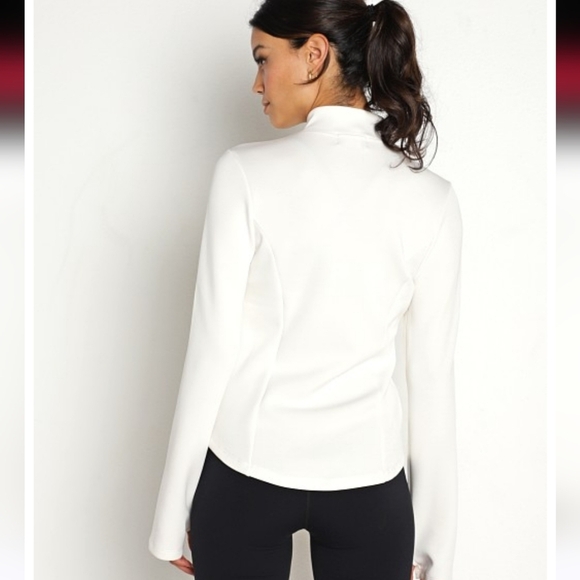 NUX Active: Cozy and Comfortable Athleisure Sleek Jacket in Coconut. Size Medium - Picture 7 of 16